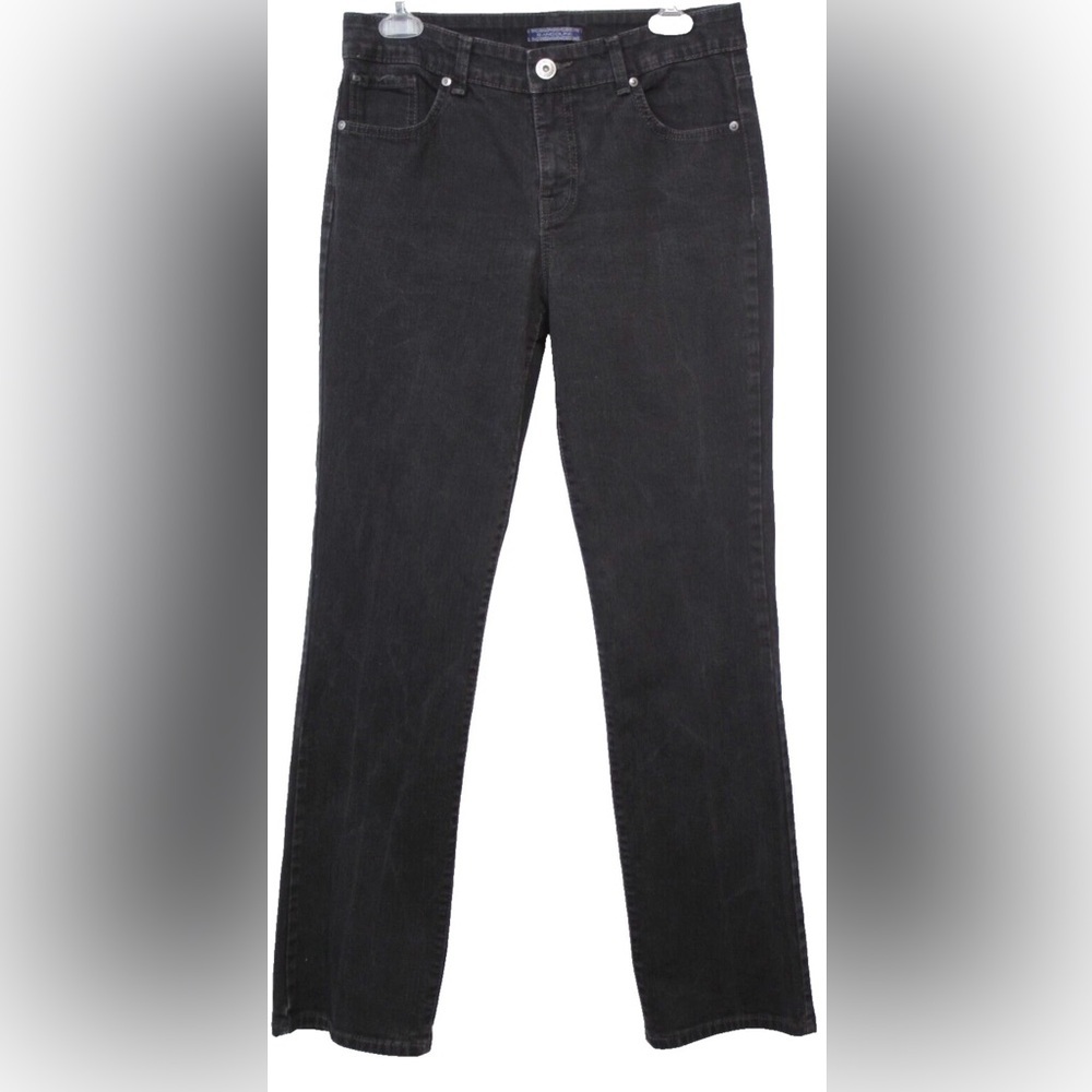 Bandolino Samantha Straight Leg Jeans Women’s Black Stretch, Size 14